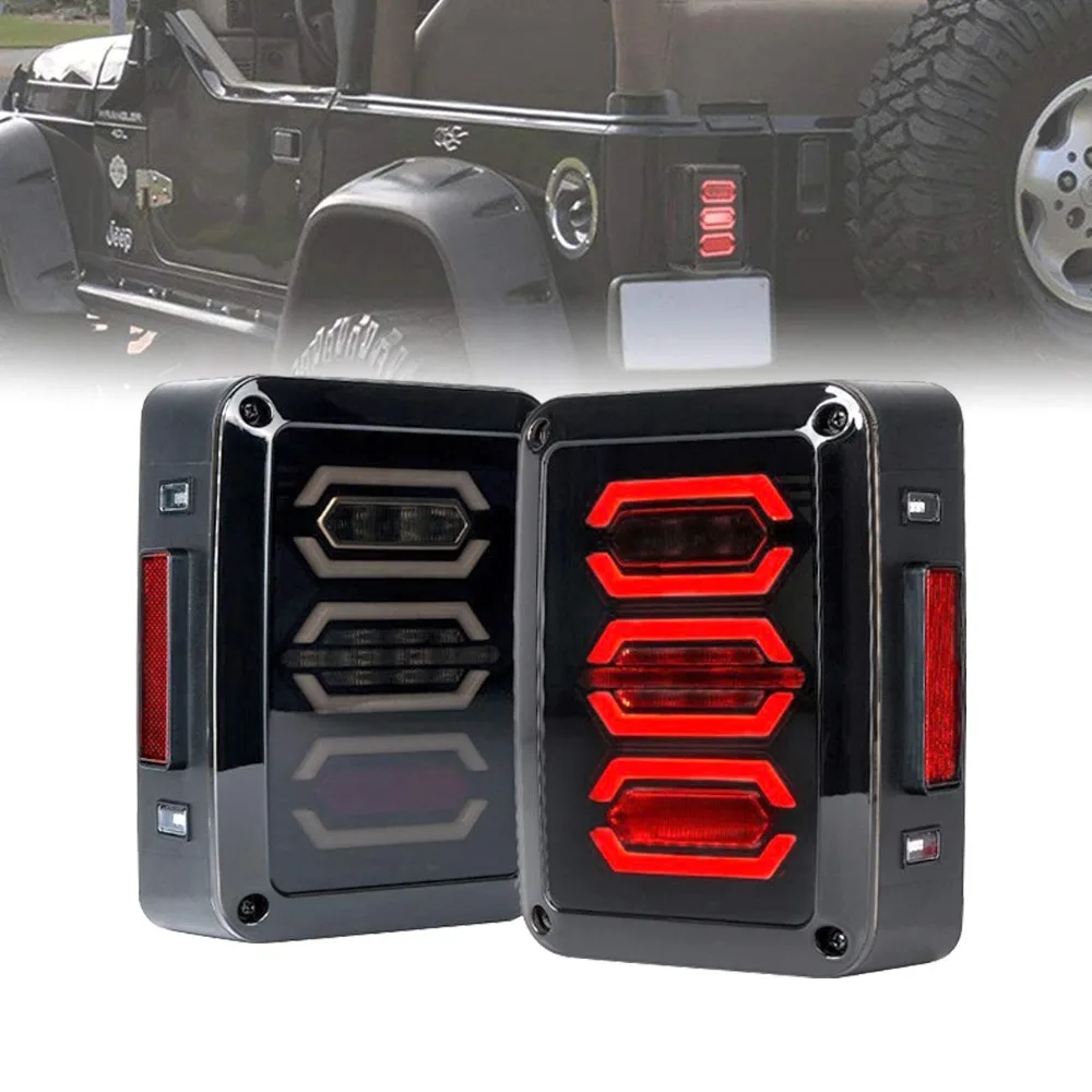 G3 Diamond Series Clear Lens Red LED Tail Brake Light Assembly w/Turn Signal &amp Back Up For Jeep Wrangler JK JKU 2007-2018 | Автомобили