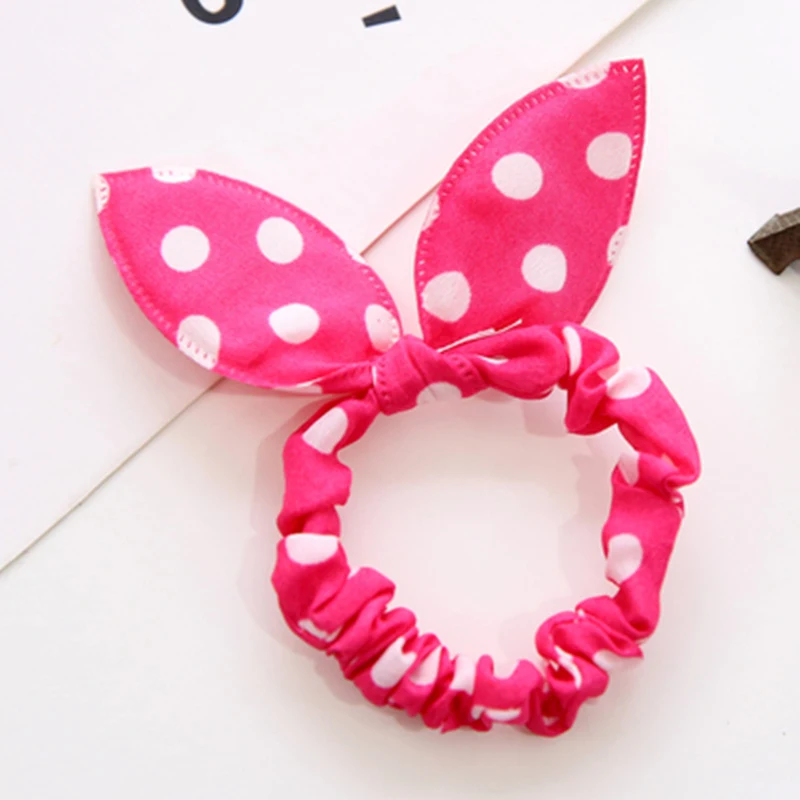 

TS026 mix wholesale hot New Arrive! New Cute Dot Fabric Rabbit Ear girls woman hairbands Hair rope for women free shipping