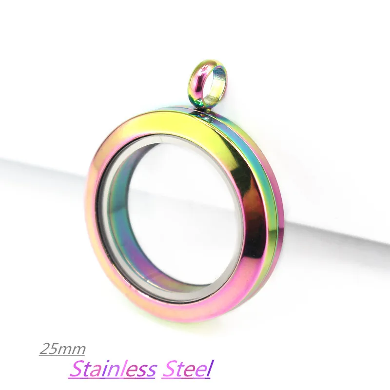 

Waterproof Stainless Steel Sparkle locket 25mm 30mm Twist Floating Locket Screw locket Pendant with (50cm)chain Necklace