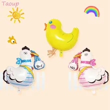 Taoup 1pc Cute Animals Balloons Foil Hen Bunny Egg Easter Balloons Happy Easter Decoration Birthday Round Ballons Accessories 