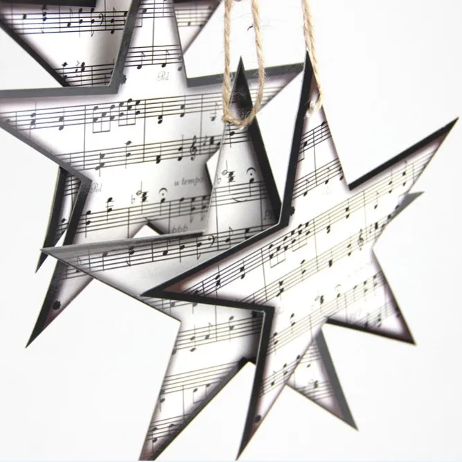 

Paper Music Star Embellishments Star Garland Christmas Tree Ornaments Home Nursery Music Theme Decor