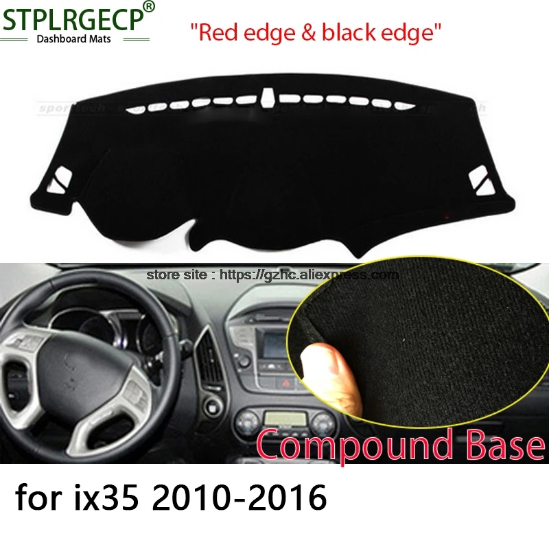 

StplrgeCP For Hyundai ix35 10-16 doulbe layer Car Dashboard Cover Avoid Light Pad Instrument Platform Dash Board Cover Sticker