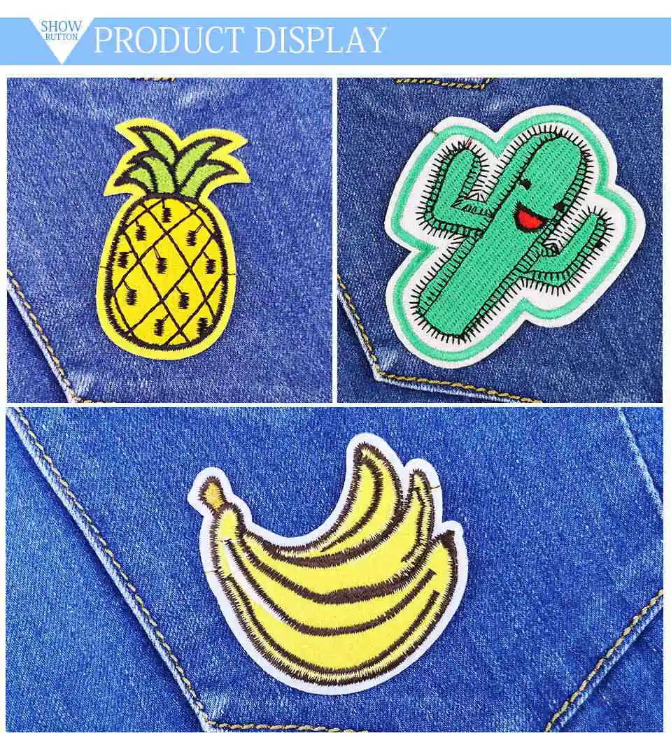 Iron On Embroidery Applique Patches Kids DIY 3D Apple Banana Orange Watermelon Sushi Flower Patches For Clothes Clothing (10)