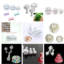 1 компл. Круглый в форме сердца, звезды украшения торта цветок роза Рождество печенья Плунжер для печенья резак помадка торт выпечки инструменты