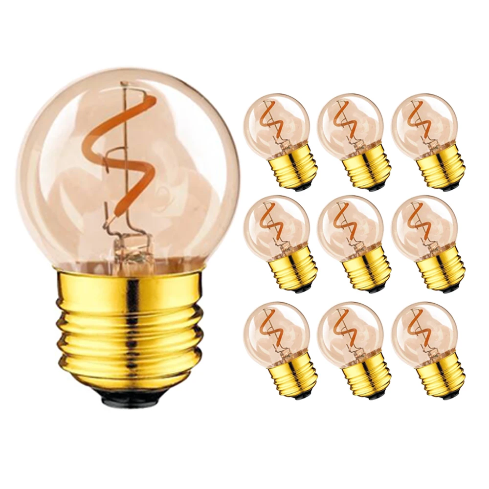 Золотой G40 мини Глобус лампа 1 Вт 2200 K Edison Винтаж светодиодный спиральная нить