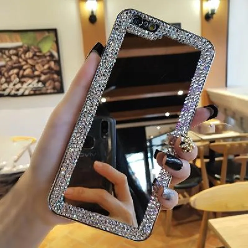 DIY Алмазный зеркальный чехол для redmi 6A 5 PLUS note 5a 6 pro mi 8 A3 a2 lite a1 5x 6x pocophone F1 Блестящий