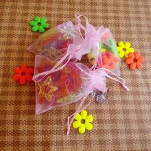 200 шт 17*23 см розовая подарочная Сумка из органзы стенд для ювелирных украшений сумки Сумка на шнурке для браслетов/ожерелье/сумка из пряжи