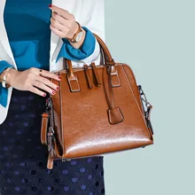 Высокое качество, женские сумки-мессенджеры из воловьей кожи с масляной воском и верхней ручкой, Повседневная модная сумка-тоут из натуральной кожи, сумка через плечо