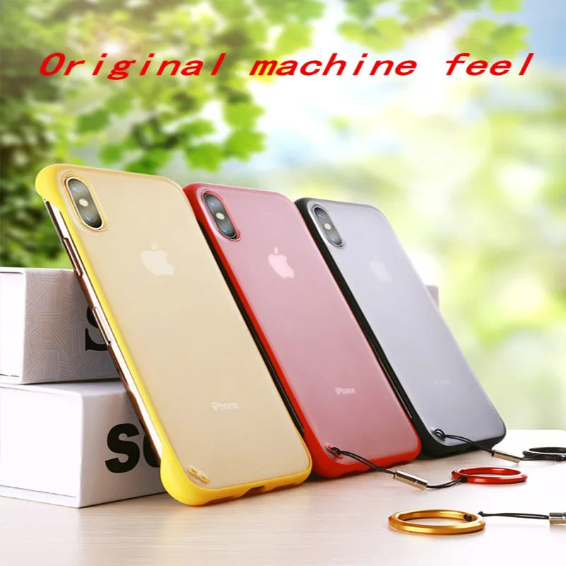 

For iPhone 6 6S 7 8 Plus XR XS Max TPU borderless soft shell luxury shell anti-fall ix protection box shockproof with ring