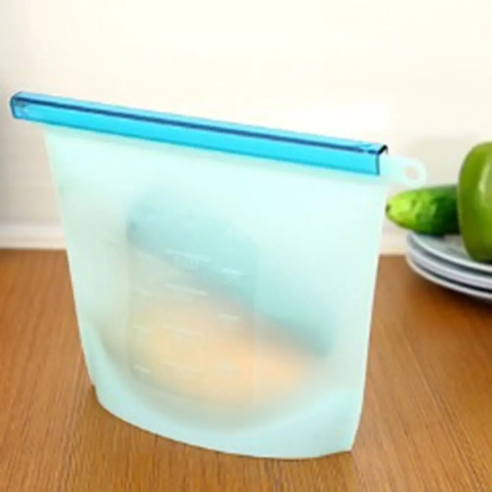 Многоразовые силиконовые вакуумные пакеты для упаковки еды обертывания холодильника контейнеры для хранения продуктов пакет для холодильника Кухня Цветной Ziplock - Цвет: Blue