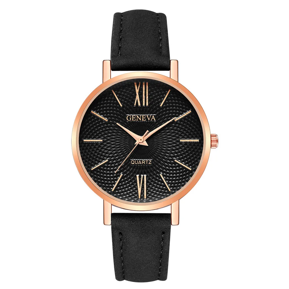 Genvivia женские часы-браслет кожаные хрустальные наручные часы Женское платье женские кварцевые часы relogio feminino# w20