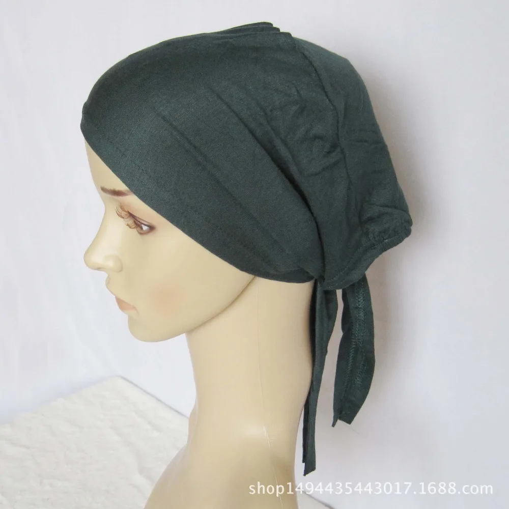 Полное покрытие Внутренняя мусульманская хлопковая хиджаб Кепка мусульманская головной убор головной платок турецкие шарфы