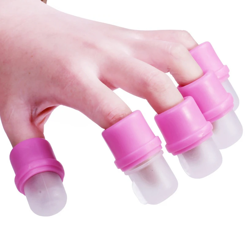 10pcs Wearable Nail Soakers Nail Polish Remover Armor Finger Cap Nail