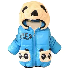 CHCDMP Baby Girls Boys Jacket Winter Warm Thick Cotton Cartoon Panda hooded Kids Coat Children Lovely Outerwear kids Clothing