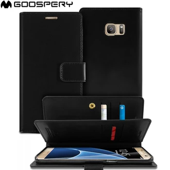 

For Samsung Galaxy S7 Edge Genuine Mercury Goospery Mansoor Diary Double Sided Card Slots Wallet Case