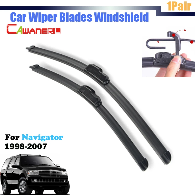 Cawanerl 2Pcs Frameless Car Soft Rubber Wiper Blades For Lincoln