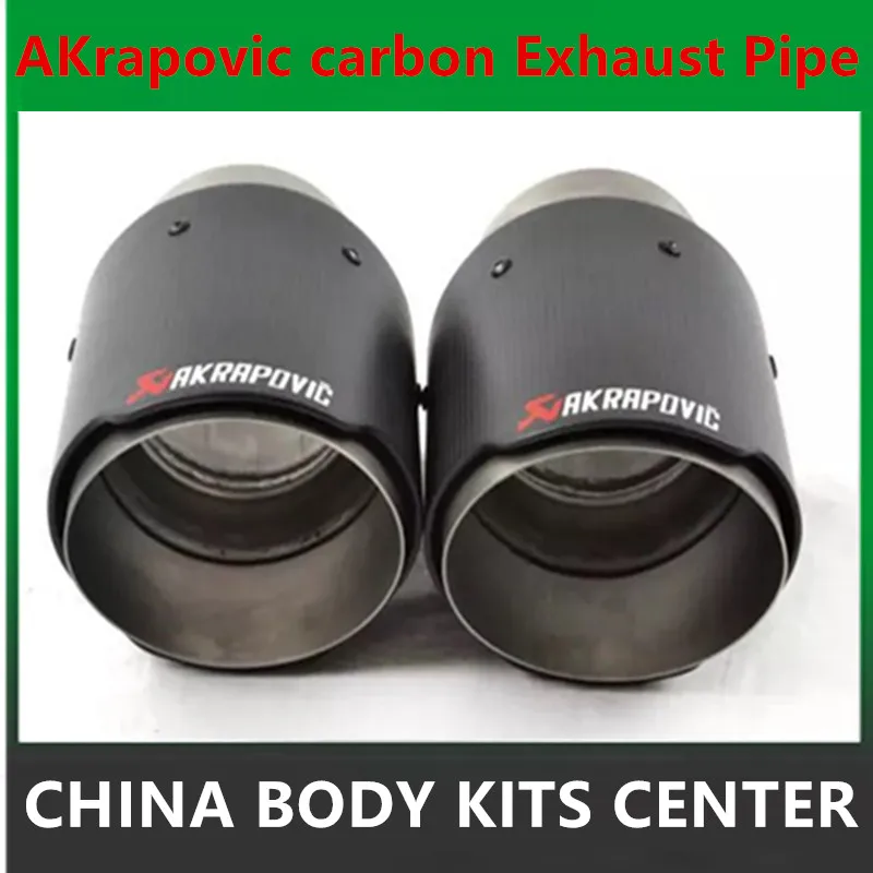 

Free Shipping: 1 Pair 63mm Inlet 101mm Outlet Akrapovic Carbon Fiber Exhaust Tip/Muffler Stainless Steel Car Exhaust pipe