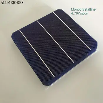 

ALLMEJORES Monocrystalline 156mm solar cell 19.6% High effencicy 4.76W A Grade quality diy solar panel solar charger 10pcs/Lot