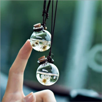 

LEEPEE Car Styling Empty Glass Bottle Car Hanging Perfume Pendant Fragrance Air Freshener For Essential Oils Car Ornaments