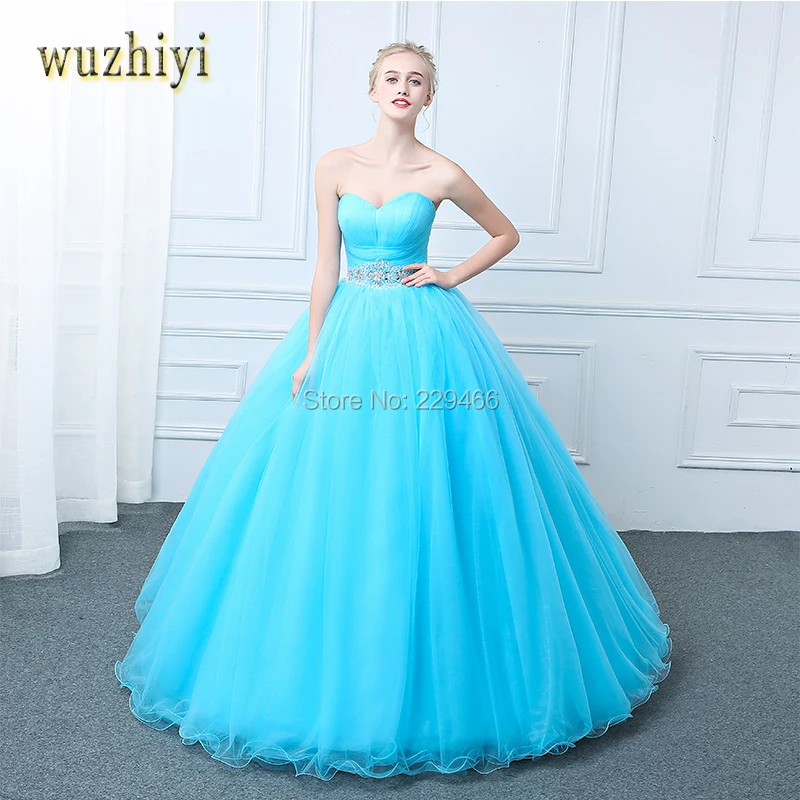 Wuzhiyi vestido debutante Бальные платья для 15 вечерние платья с хрустальными бусинами, разноцветные платья для выпускного бала