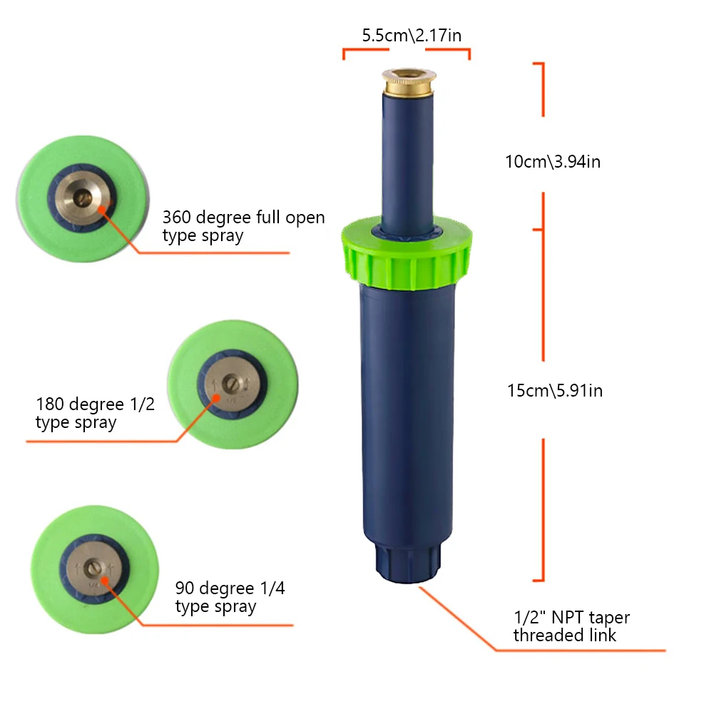 Медь Автоматический водяной подземный выдвижной для поливки газонов 90/180/360 всплывающее окно распылитель глава садовый шланг для полива и орошения инструмент сопла
