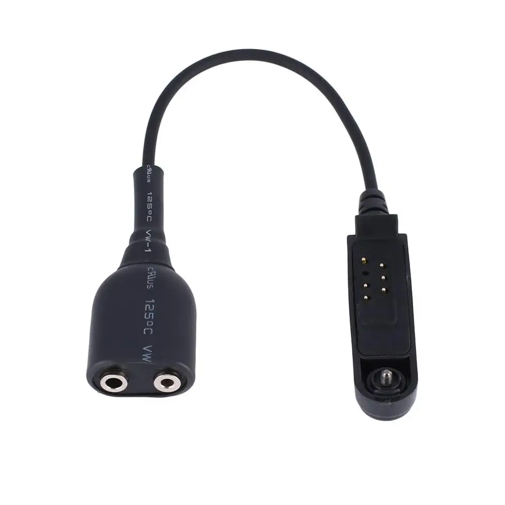 Walkie Talkie Audio Cable Adapter For Baofeng K Interface 2Pin Headset Port black