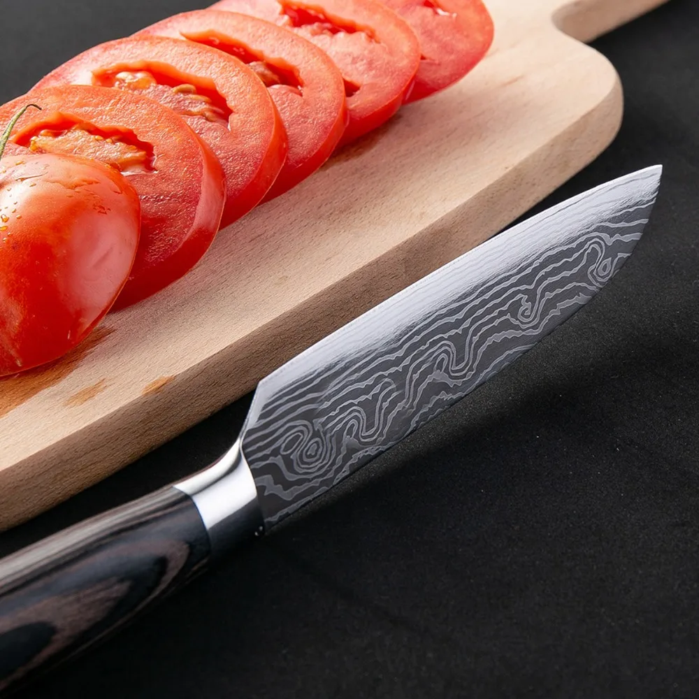 8 дюймов Кухонные ножи японский дамасский стальной нож шеф-повара Santoku для очистки овощей Santoku инструмент для нарезки