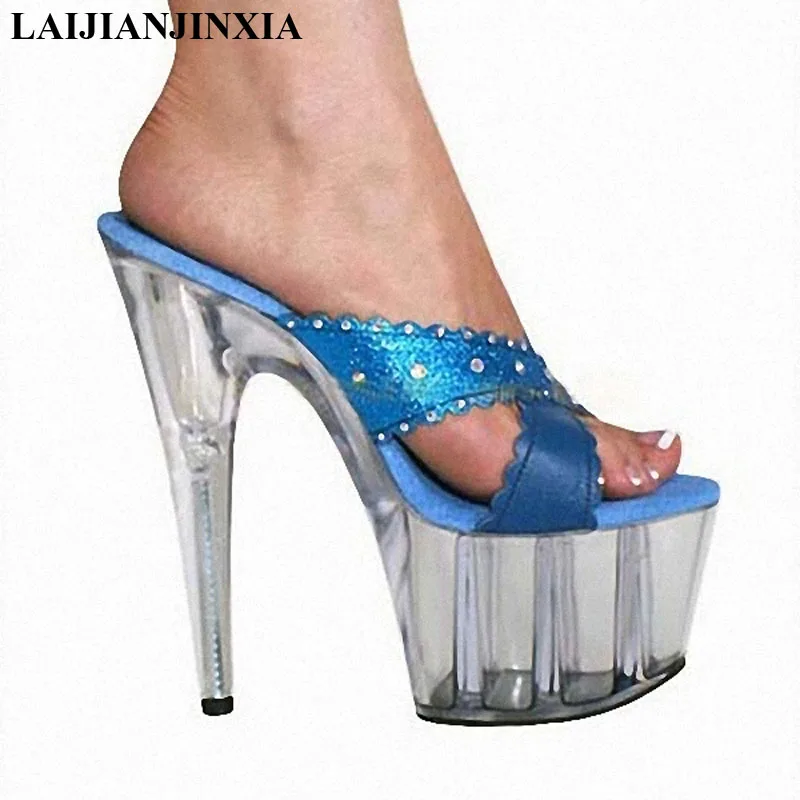 LAIJIANJINXIA/Женская обувь; босоножки на высоком каблуке 15 см; Танцевальная обувь для ночного клуба; модель обуви для танцев на шесте; обувь для танцев на высоком каблуке