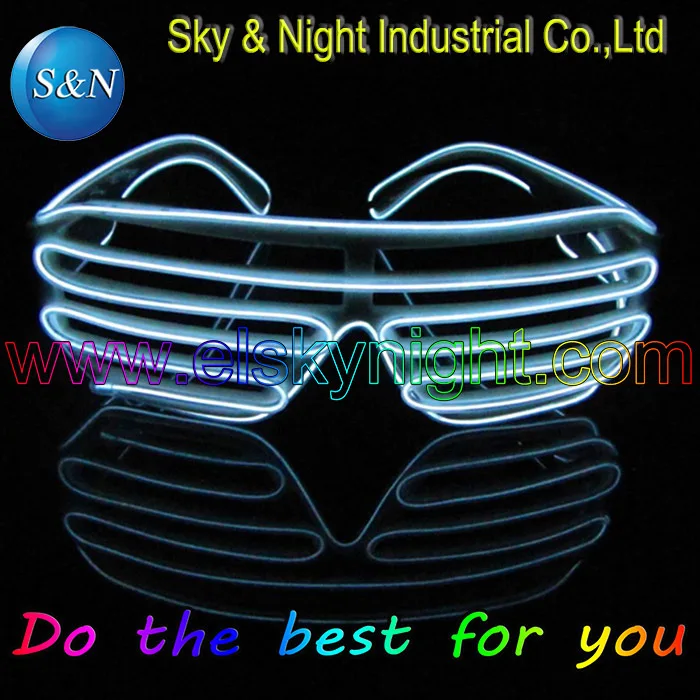 white font b EL b font Wire Glowing Flash Shutter font b LED b font Glasses