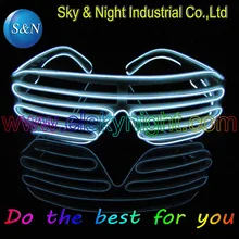 white font b EL b font Wire Glowing Flash Shutter font b LED b font Glasses