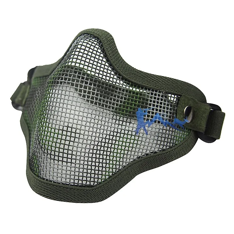 Черный светло-зеленый цвет тактический Для мужчин V1 halfl уход за кожей лица с одной полоской Проволочная Сетка страйкбол маска для подводного плавания для охоты, дайвинга OS9-0023A