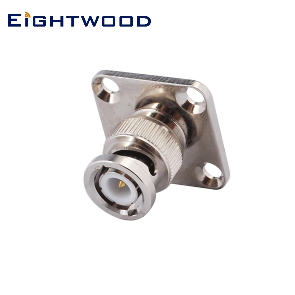 

Eightwood BNC Plug Male RF Coaxial Connector Straight 4 Hole Panel Mount Plug with Solder Cup Adapter 50 Ohm