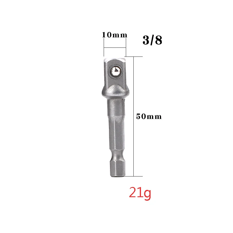 0.38 inch 50mm TUOSEN пневматическая розетка адаптер для ударного драйвера с шестигранным хвостовиком К квадратной розетке сверла бар Удлинитель Набор 1/" 3/8" 1/2" - Цвет: 0.38 inch 50mm