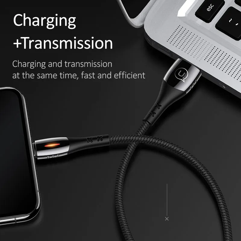 USAMS Smart Auto Disconnect кабель для iPhone Быстрая зарядка отключение питания USB зарядный