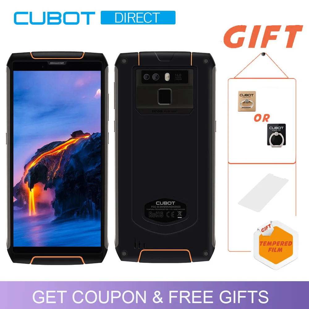

Cubot King Kong 3 Rugged Phone IP68 Waterproof Dustproof NFC 6000mAh 4GB+64GB Type-C Fast Charge MT6763T Octa core KingKong 3