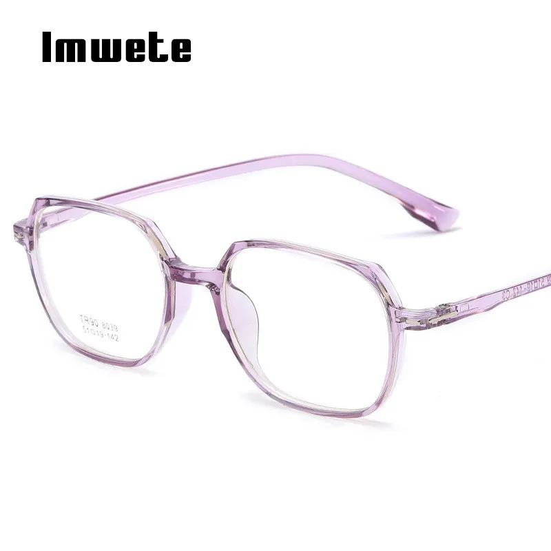Imwete, винтажные прозрачные очки, оправа для мужчин и женщин, TR90, оптические очки для глаз, оправа, прозрачные линзы, очки, черные, розовые, серые