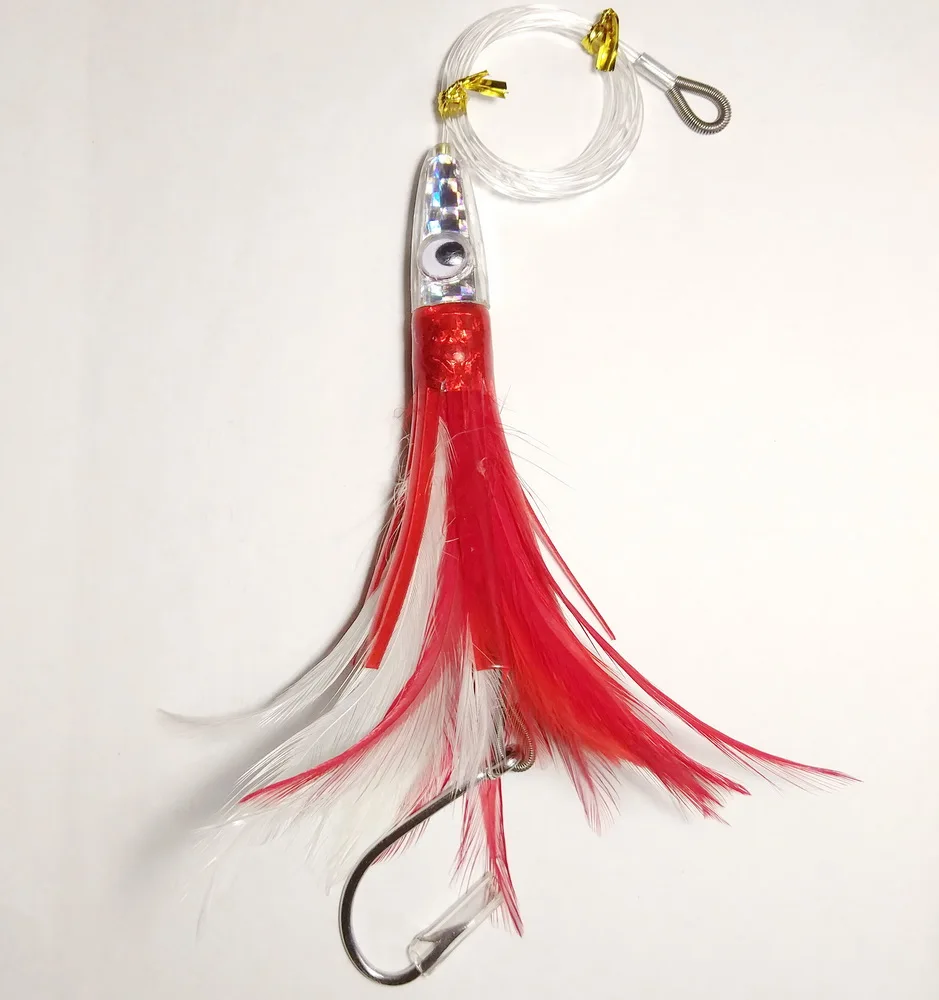

OFFSHORE TACKLE RIGGED 6" TUNA FEATHER STYLE RESIN HEAD LURE TUNA MARLIN SALTWATER TROLLING TUNA FISHING LURE