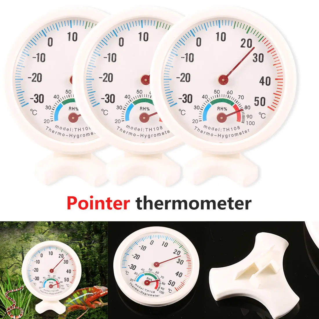

Mini Round Clock-shaped Indoor Outdoor Hygrometer Humidity Thermometer Temperature Meter Gauge Measuring Tools