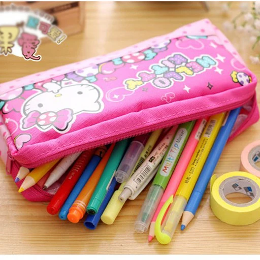 Каваи из мультфильма Hello Kitty холщовая женская косметичка для девочек детей милый