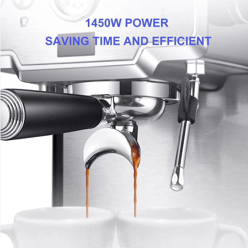 ITOP Italian Coffee Machine 15Bar/1450W/1.7L Espresso Coffee Maker Semi-automatic Milk Foam Electric Coffee Maker
