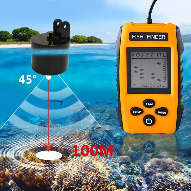 Erchang TL88E Портативный Sonar сигнализации Рыболокаторы 100 м ЖК-дисплей Рыболокаторы s эхолот Рыбалка finder