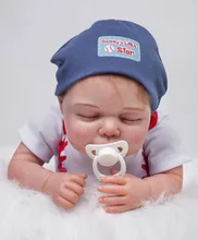 22 inch Collectible Baby Boy Doll Lifelike Newborn Reborn Pacifier Doll in “Daddy’s Little Star” Baby Clothes