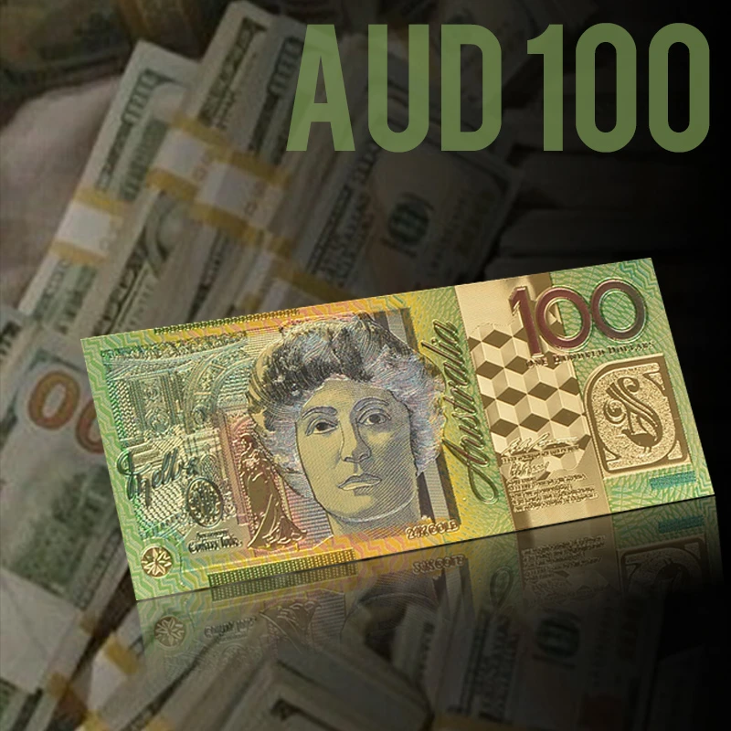 Australia Gold Banknote Plated New AUD100 Dollar For Sale Gold Banknote Currency Collection|gold letter|gold pendant designsgold hoop earrings - AliExpress