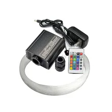 RGBW светодиодный 16 Вт волоконно-оптический светильник драйвер двигателя с 24-клавишным контроллером+ 300 шт 0,75 мм 2 м оптоволоконный кабель