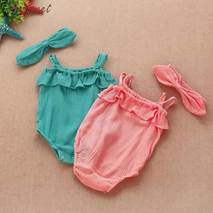 Baby Two Piece Set Girls Boys Solid Ruffle Panties Briefs Romper Pant