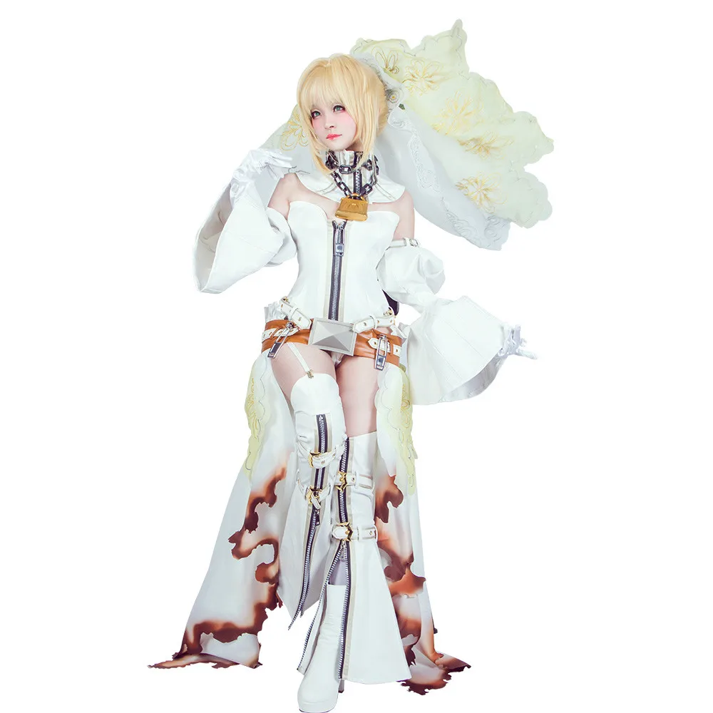 Saber Nero Fate/Grand Order костюм для косплея невесты fgo Роскошные платья летнее платье
