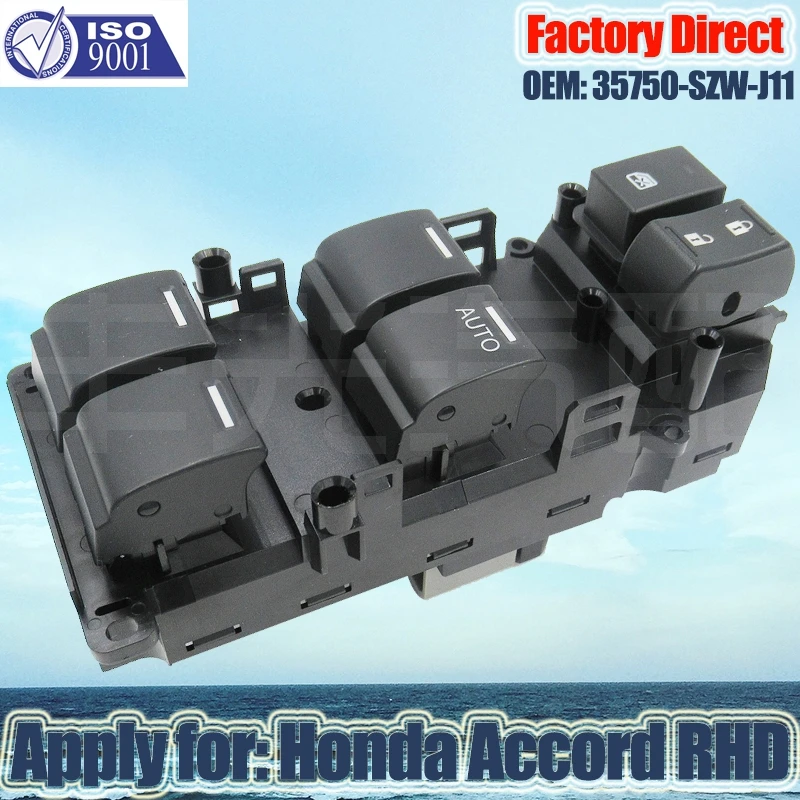 Factory Direct 35750-SZW-J11 Auto Power window master Switch Apply for Honda ACCORD Right Driver Side RHD | Автомобили и