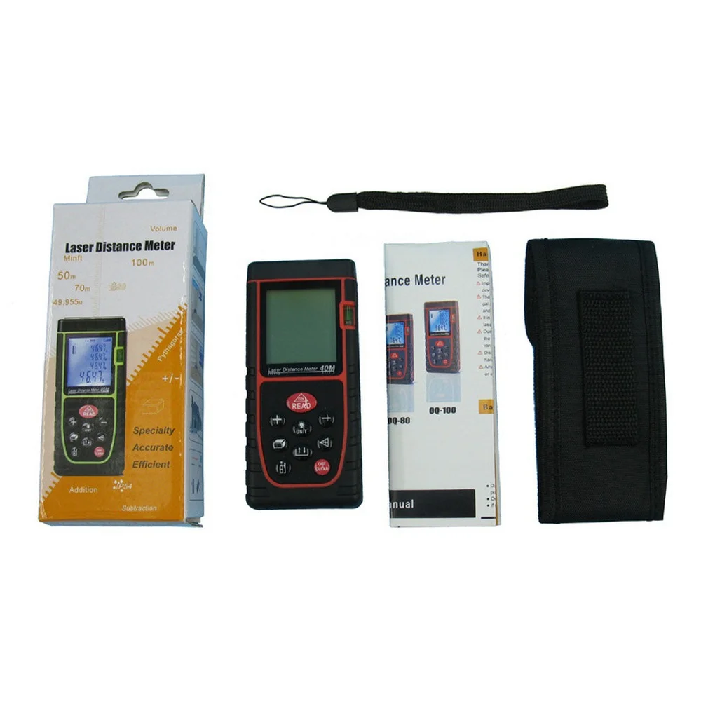 Laser Distance Meter 40M 60M 80M 100M Laser Rangefinder Meter Range Finder Laser Tape Measure Build Device Toulette Ruler