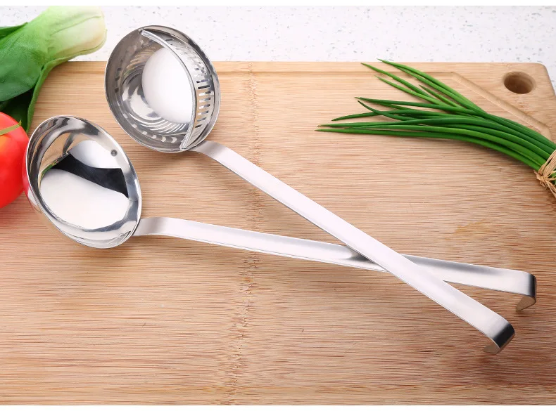 Высококачественная ложка для супа из нержавеющей стали с фильтром и длинной ручкой для приготовления пищи, дуршлаг, кухонные принадлежности