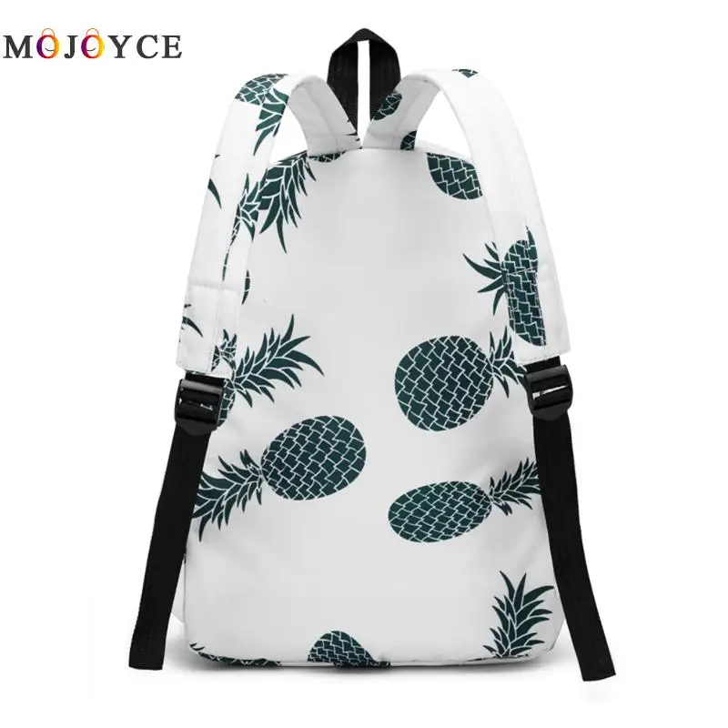 2018 Mochila con estampado de piña bonita para mujer, bolso con cremallera de viaje cuadrado suave, Mochila escolar para adolescentes